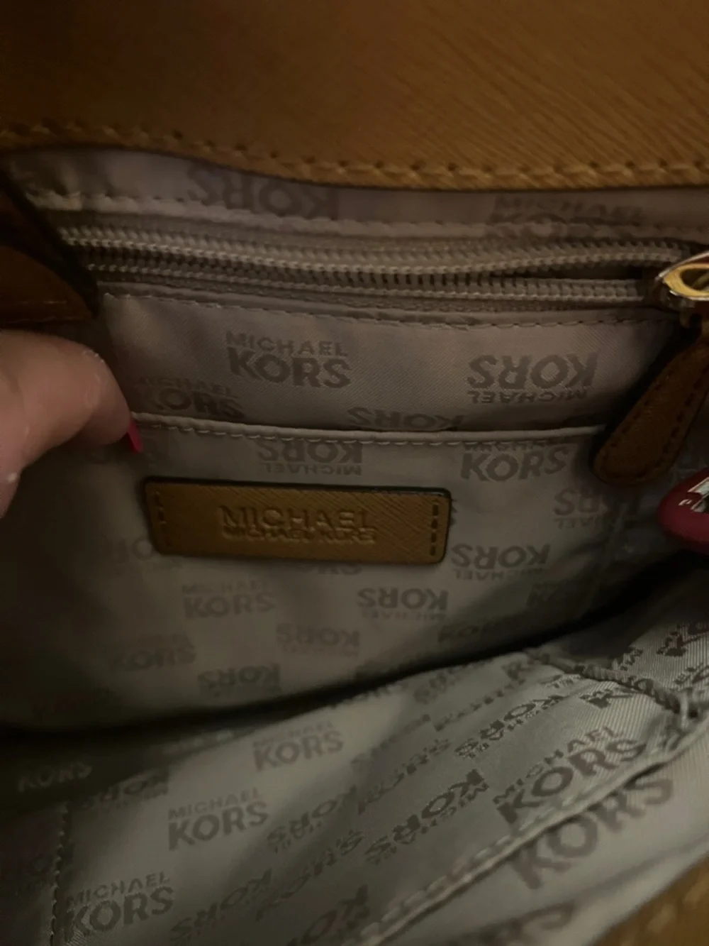 Michael Kors Brown and Tan Logo Satchel - Picture 3 of 5